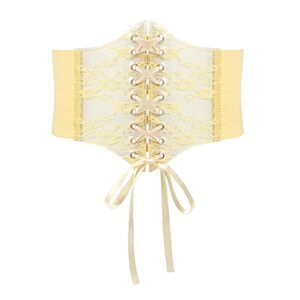 3482 Women Lace-up Corset Waist Belt Transparent Pvc Lace Crochet Petal